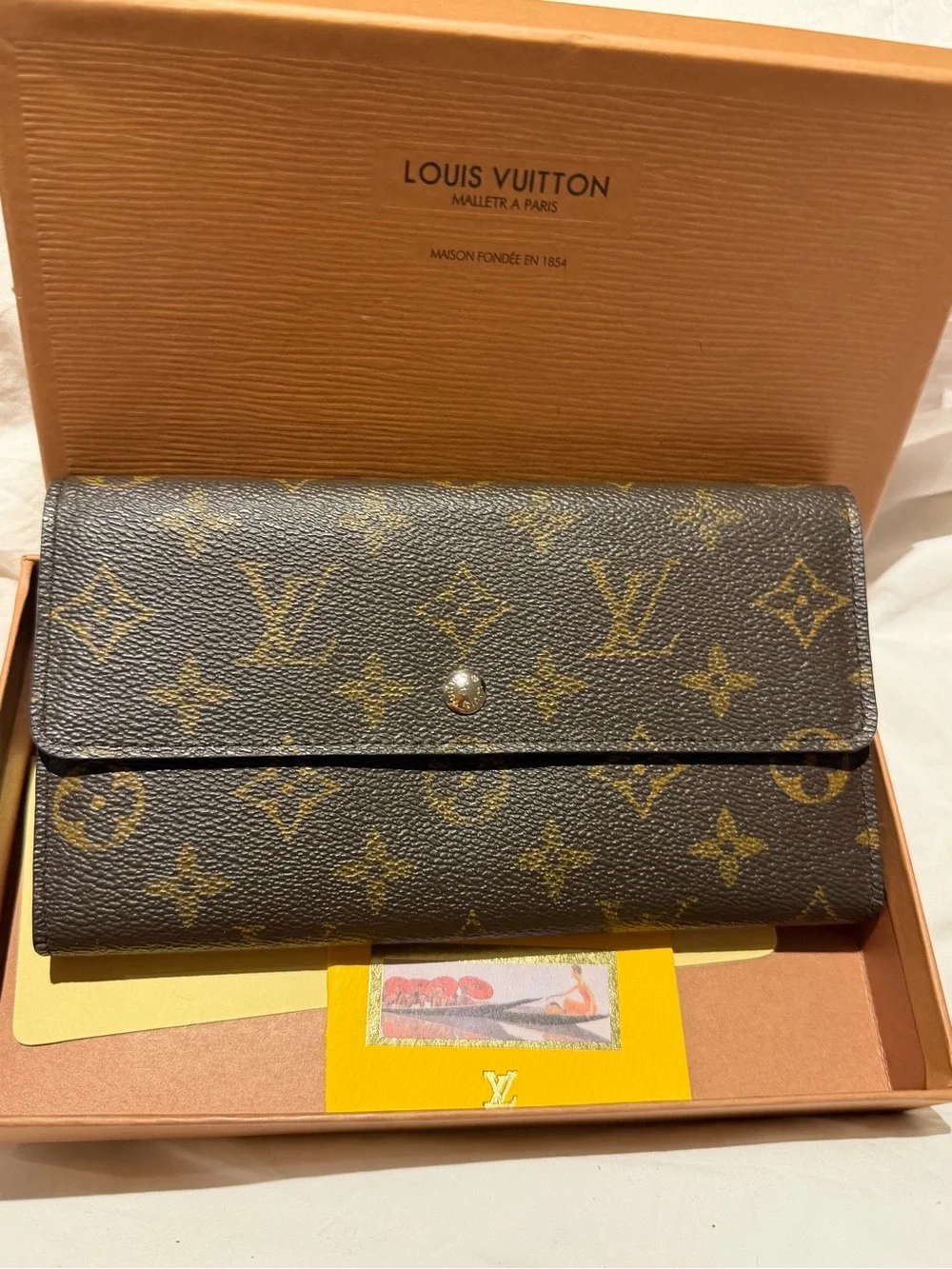 Louis Vuitton Monogram Canvas Wallet in Brown and Gold
